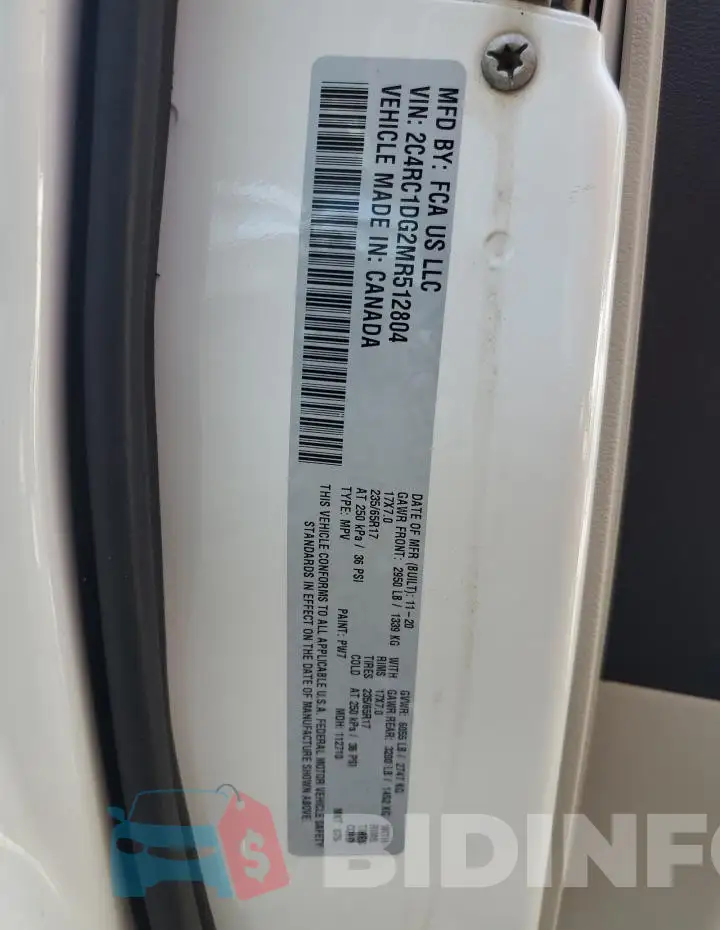 2C4RC1DG2MR512804 Photo# 13