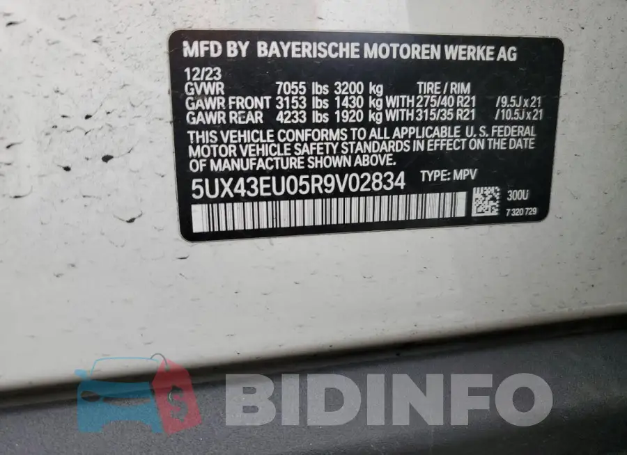 5UX43EU05R9V02834 Photo# 13