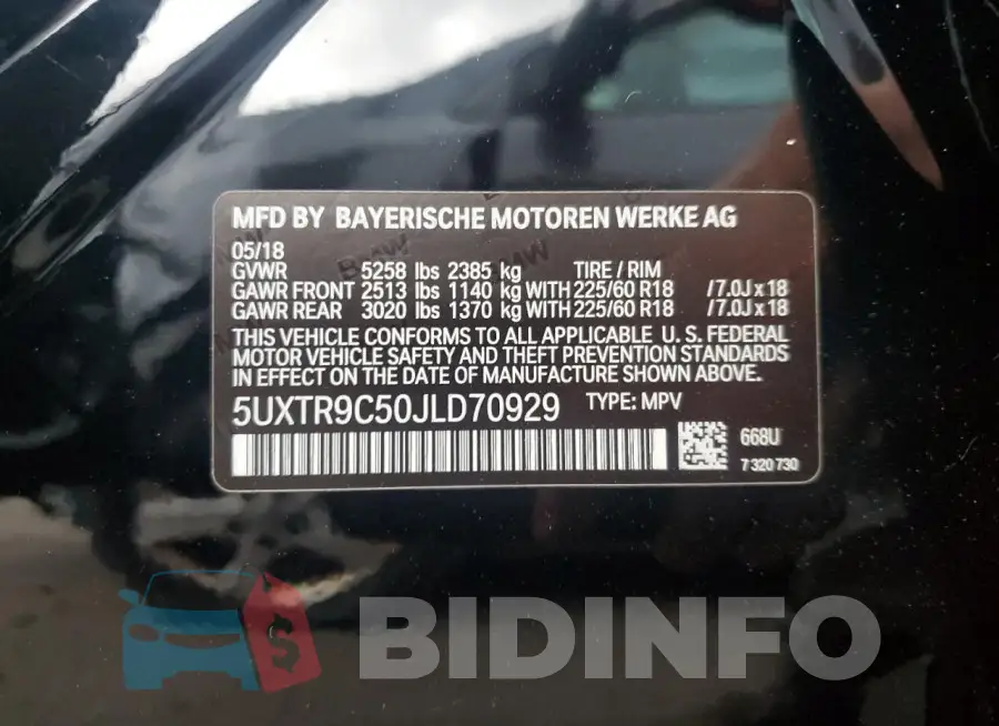 5UXTR9C50JLD70929 Photo# 13