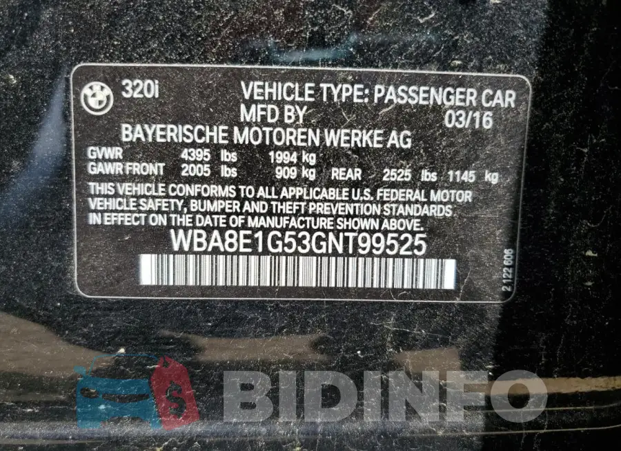 WBA8E1G53GNT99525 Photo# 12