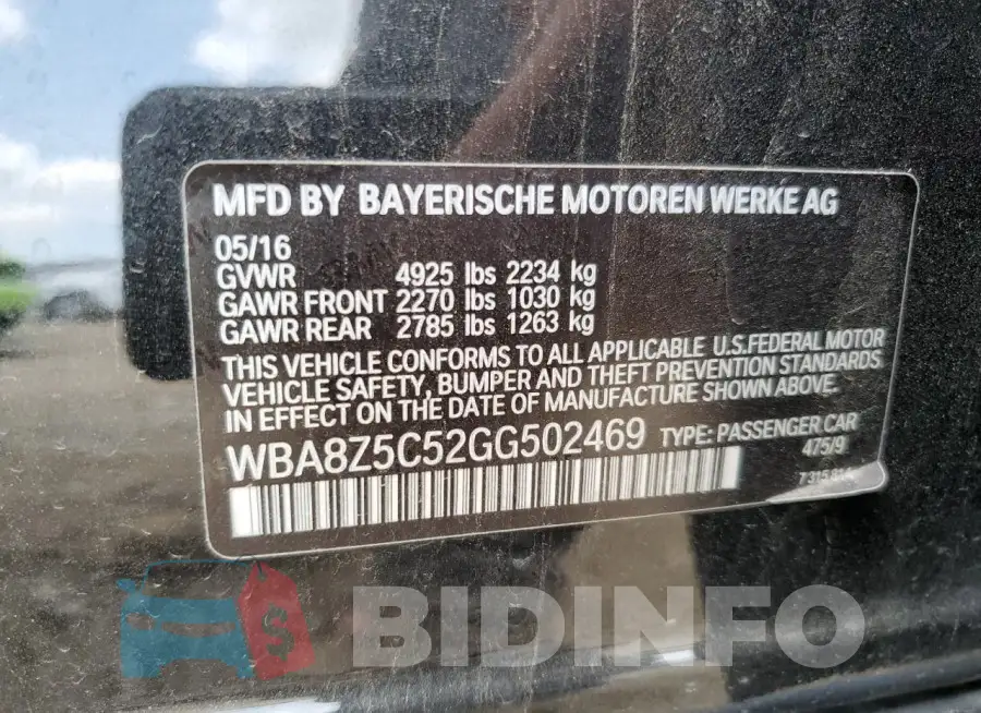WBA8Z5C52GG502469 Photo# 12