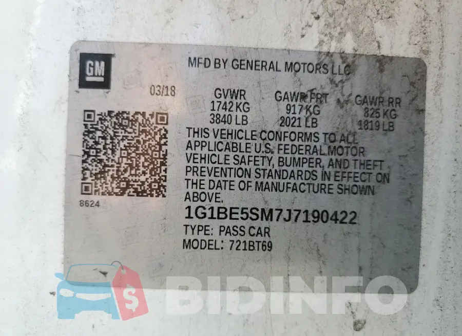 1G1BE5SM7J7190422 Photo# 12