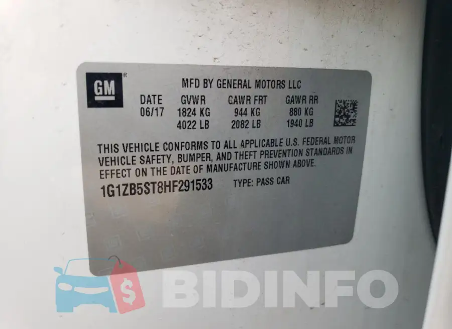 1G1ZB5ST8HF291533 Photo# 13