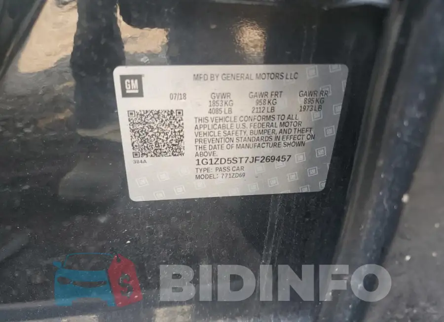 1G1ZD5ST7JF269457 Photo# 12