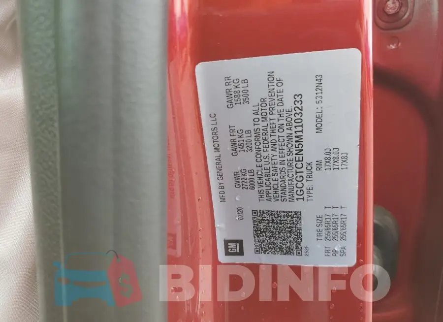 1GCGTCEN5M1103233 Photo# 12