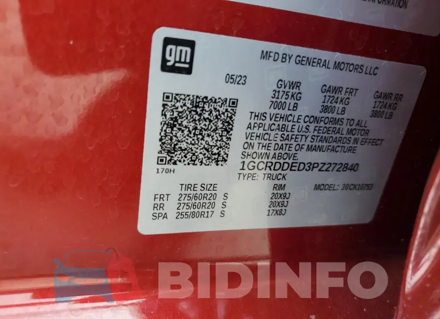 1GCRDDED3PZ272840 Photo# 12