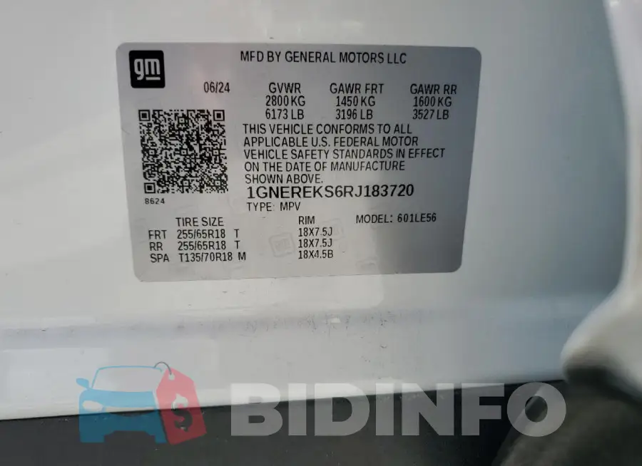 1GNEREKS6RJ183720 Photo# 13