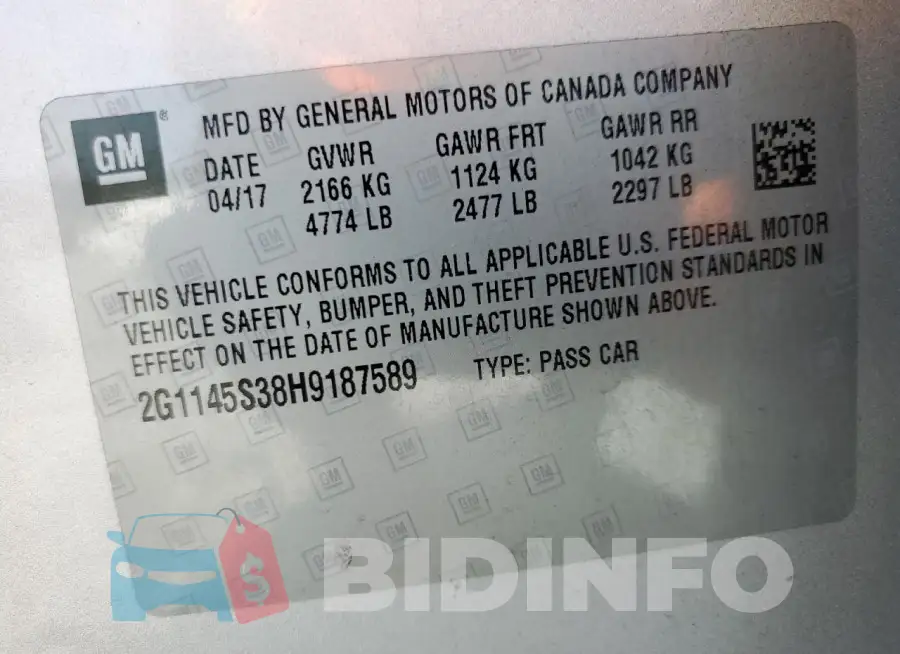 2G1145S38H9187589 Photo# 12