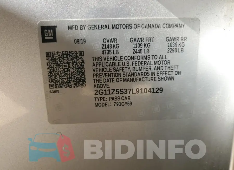 2G11Z5S37L9104129 Photo# 12