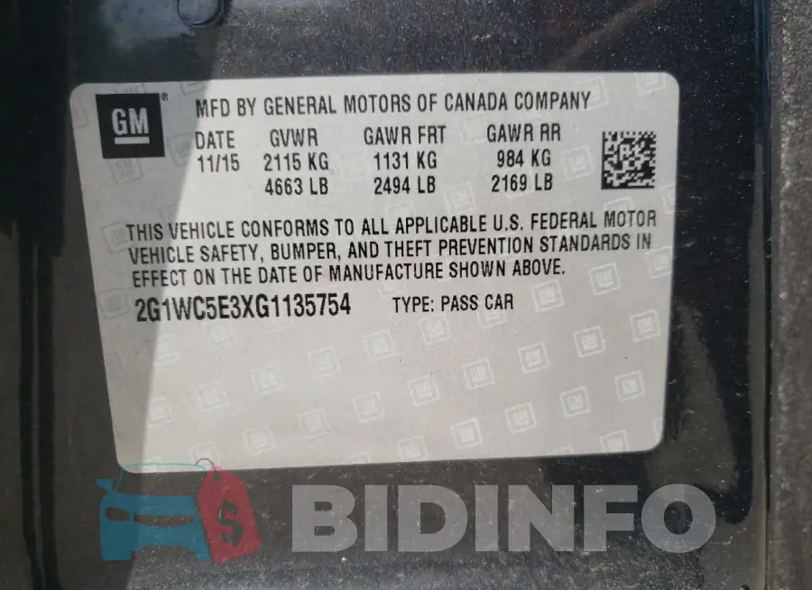 2G1WC5E3XG1135754 Photo# 12