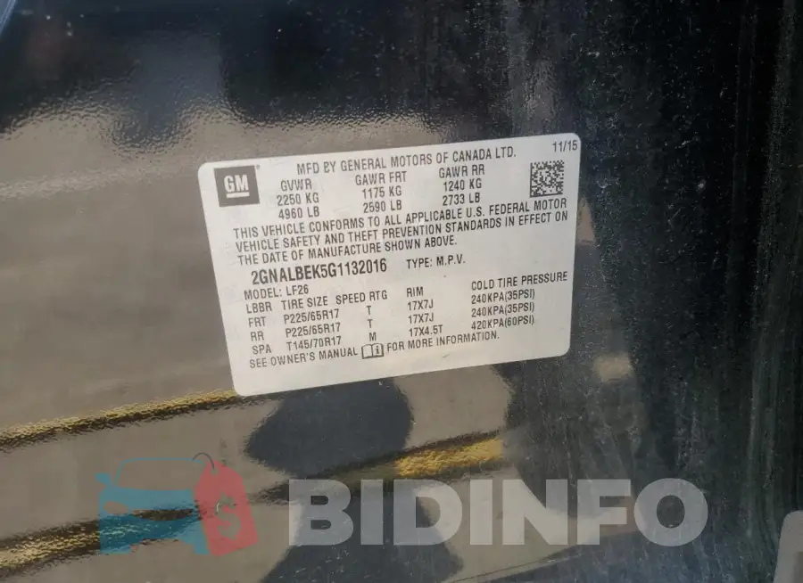 2GNALBEK5G1132016 Photo# 13