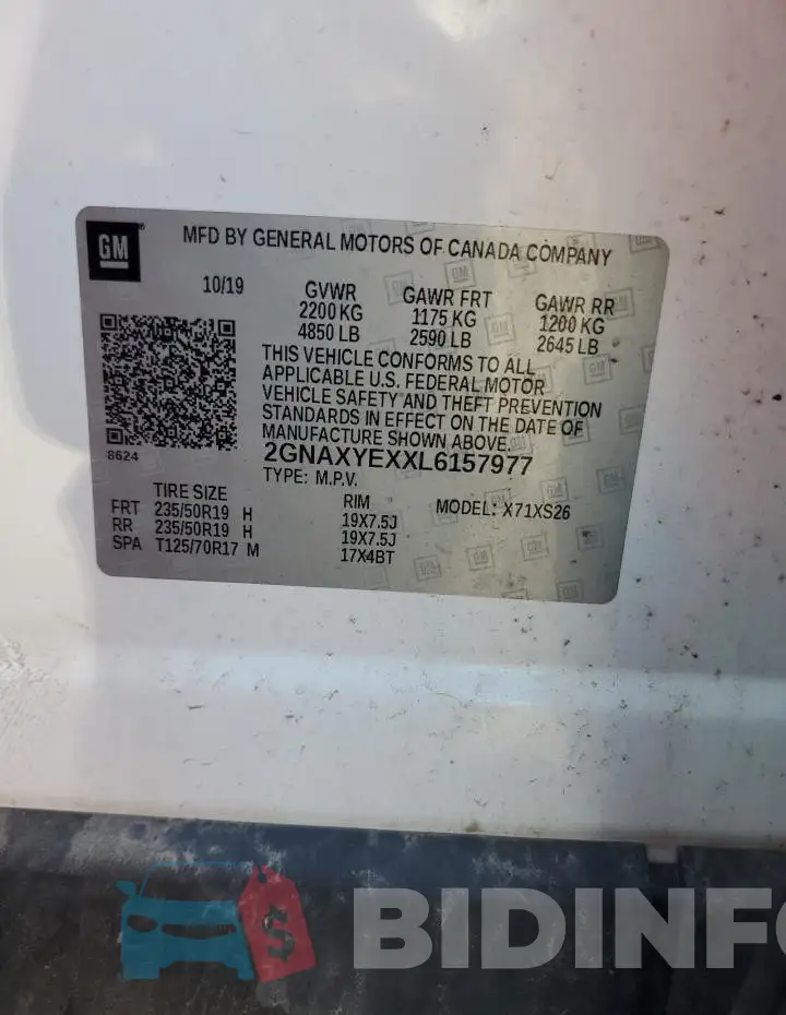 2GNAXYEXXL6157977 Photo# 13
