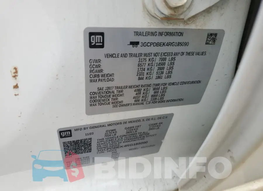 3GCPDBEK4RG185090 Photo# 12