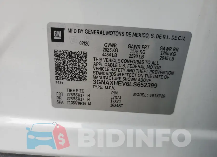 3GNAXHEV6LS652399 Photo# 13