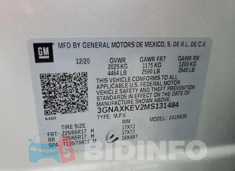3GNAXKEV2MS131484 Photo# 13