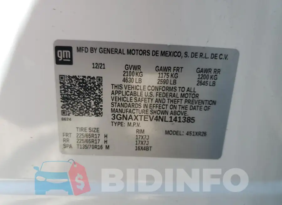 3GNAXTEV4NL141385 Photo# 13