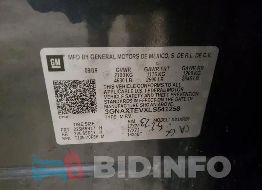 3GNAXTEVXLS541258 Photo# 13