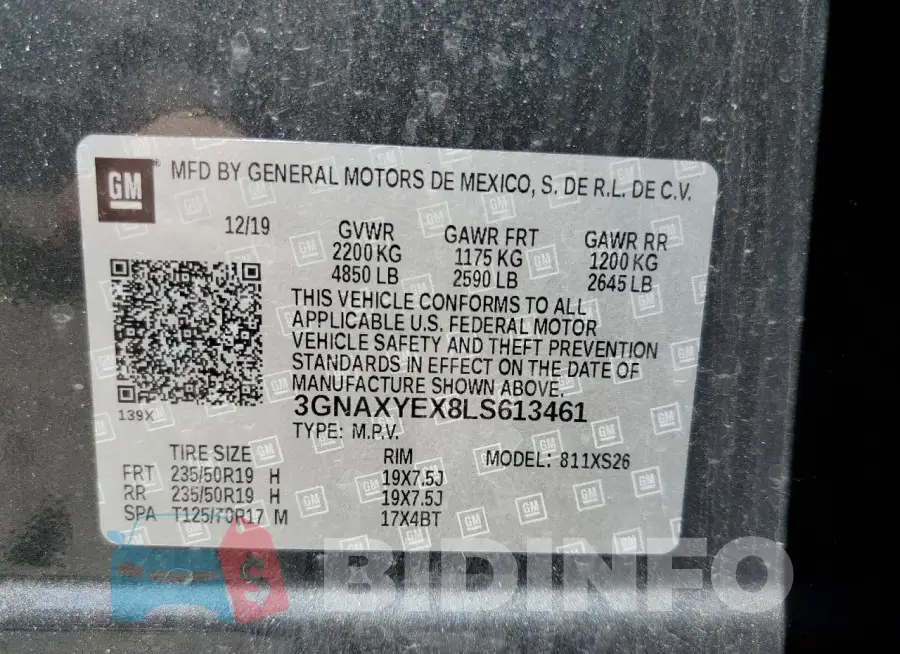 3GNAXYEX8LS613461 Photo# 13