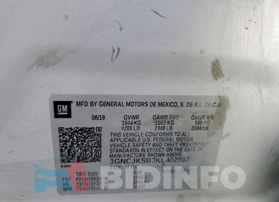 3GNCJKSB3KL402807 Photo# 13
