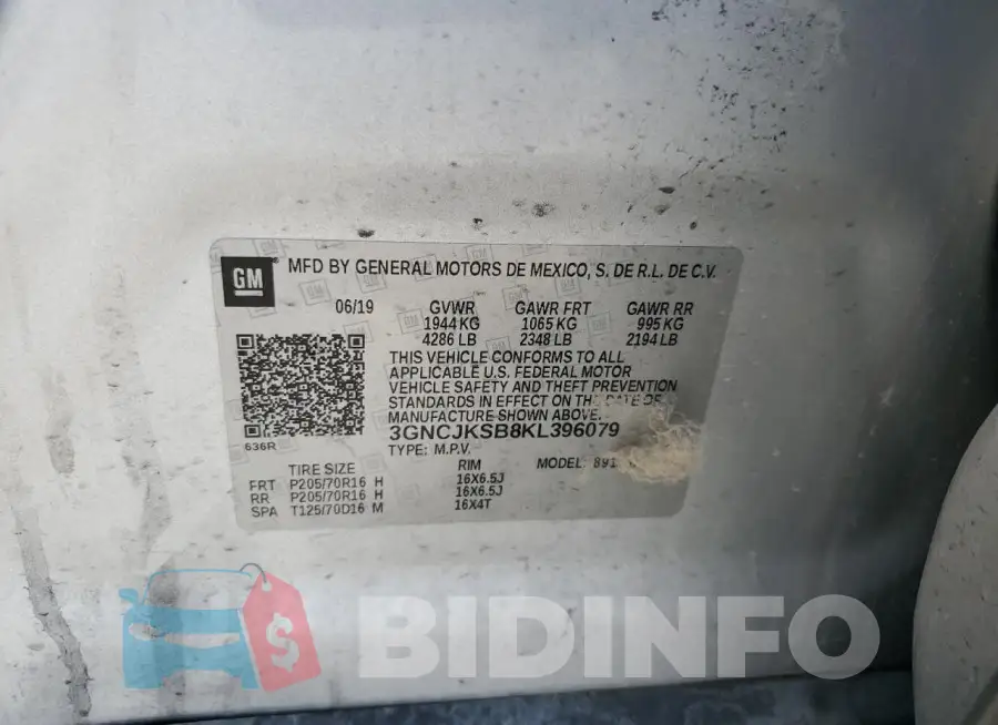 3GNCJKSB8KL396079 Photo# 12