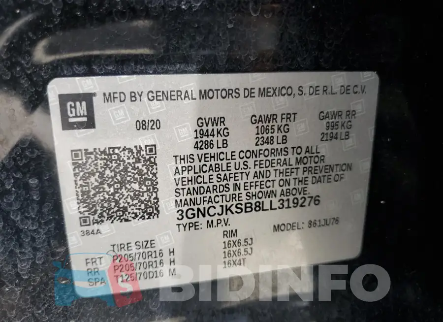 3GNCJKSB8LL319276 Photo# 12