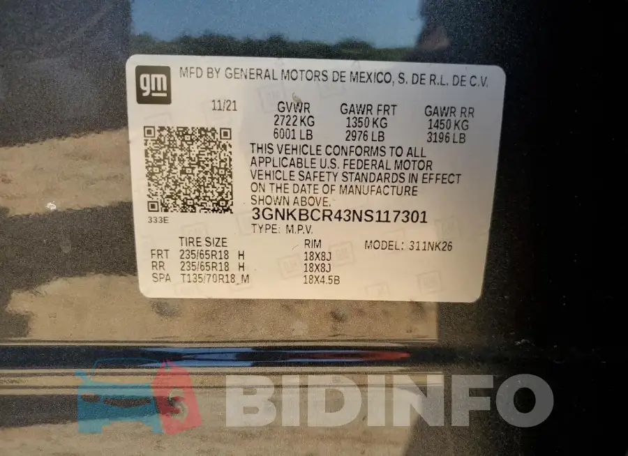 3GNKBCR43NS117301 Photo# 13