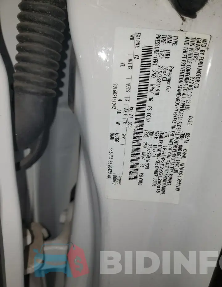 1FADP3F2XGL290818 Photo# 12