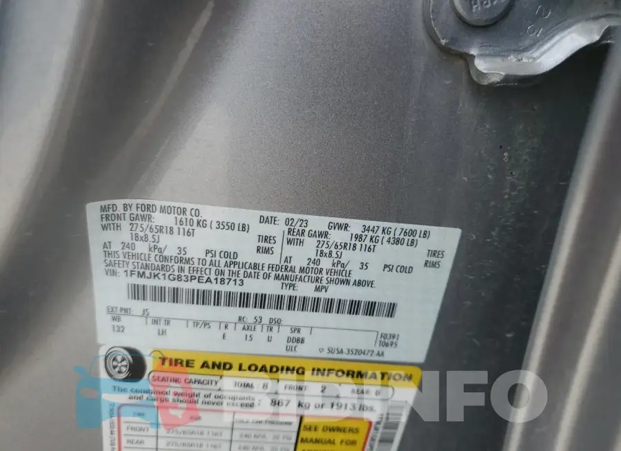 1FMJK1G83PEA18713 Photo# 13