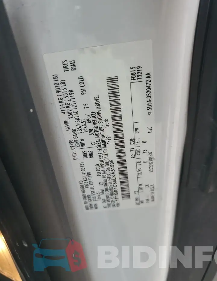 1FTBR1C84LKA51595 Photo# 13