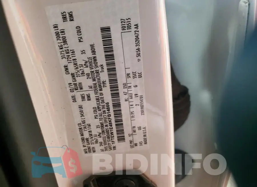 1FTEW1E48KFB14866 Photo# 12