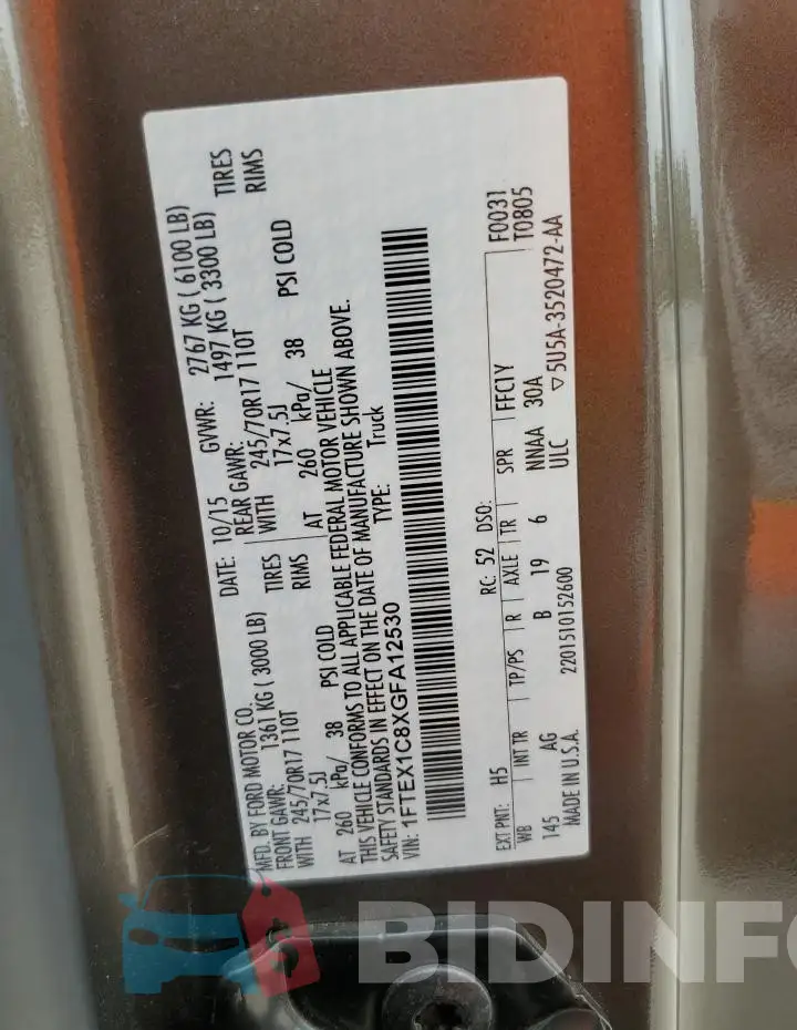 1FTEX1C8XGFA12530 Photo# 12