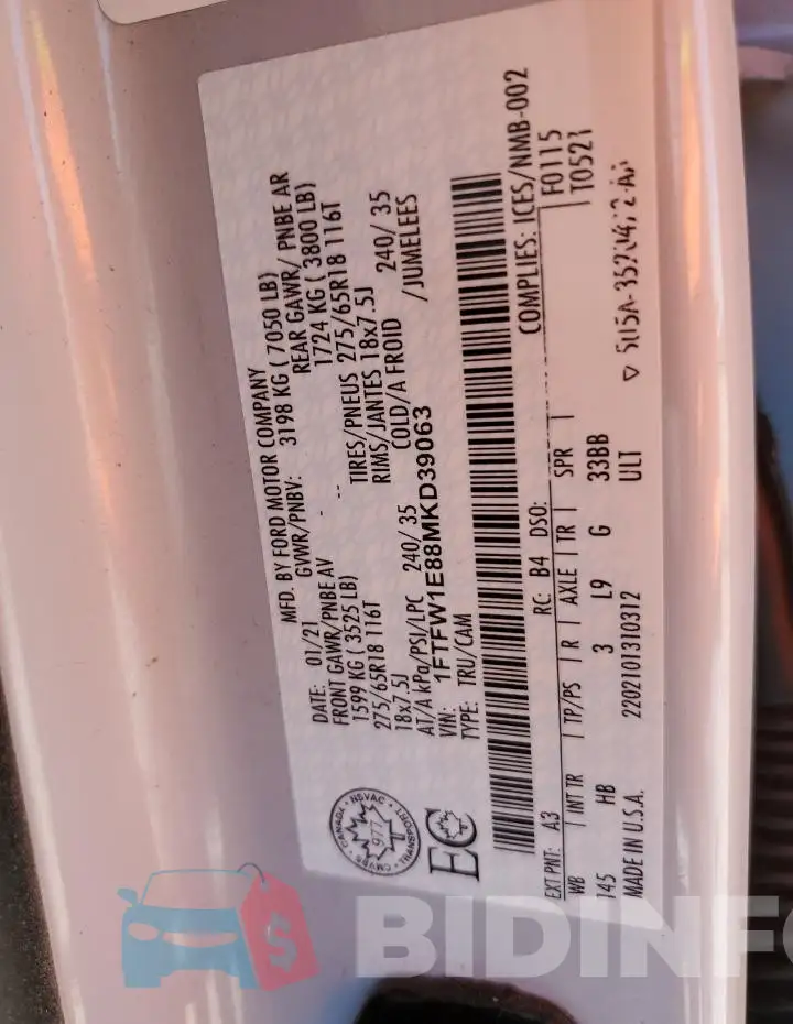 1FTFW1E88MKD39063 Photo# 12