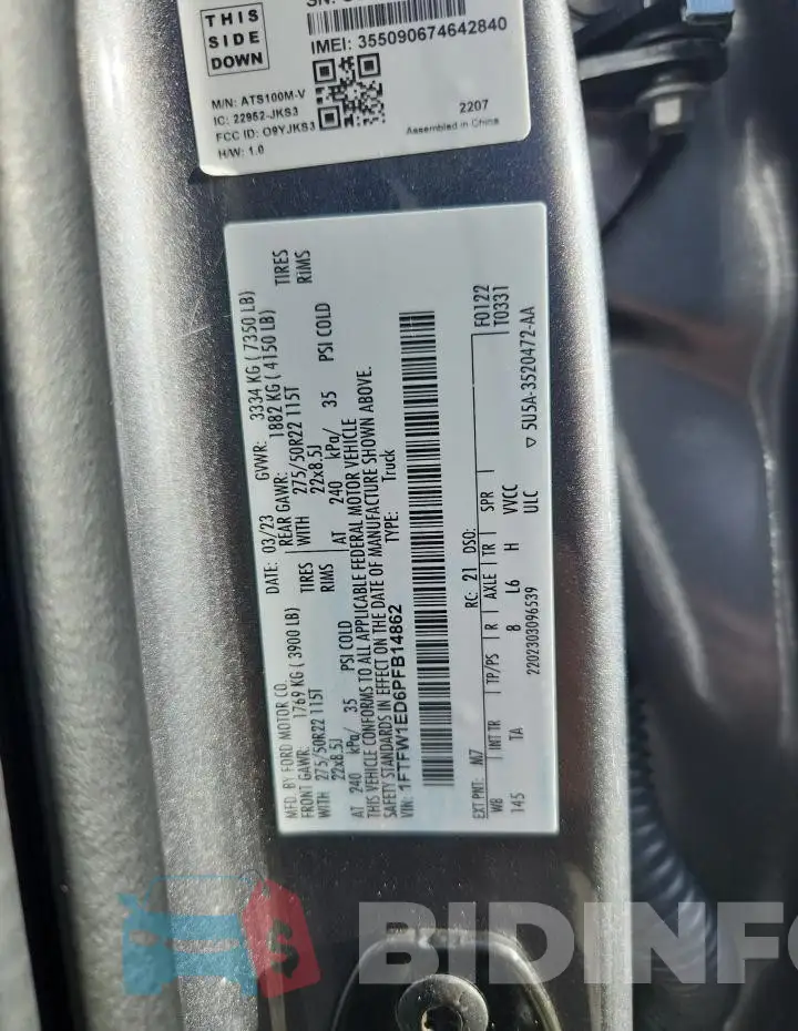 1FTFW1ED6PFB14862 Photo# 12