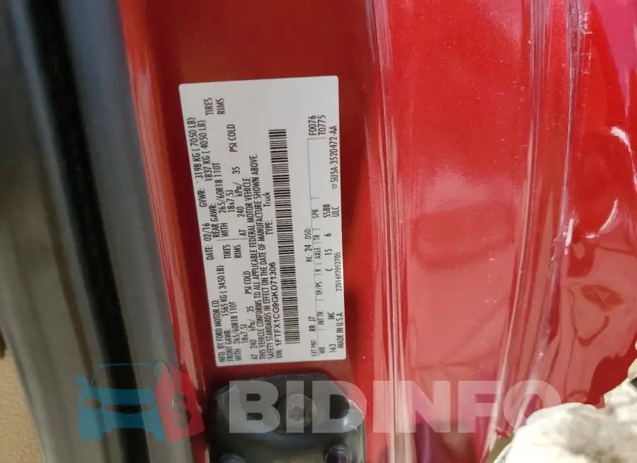 1FTFX1CG9GKD71306 Photo# 12
