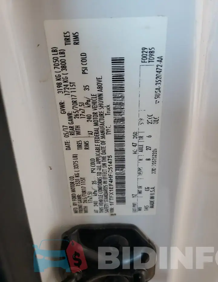 1FTFX1EF4HFC51475 Photo# 12