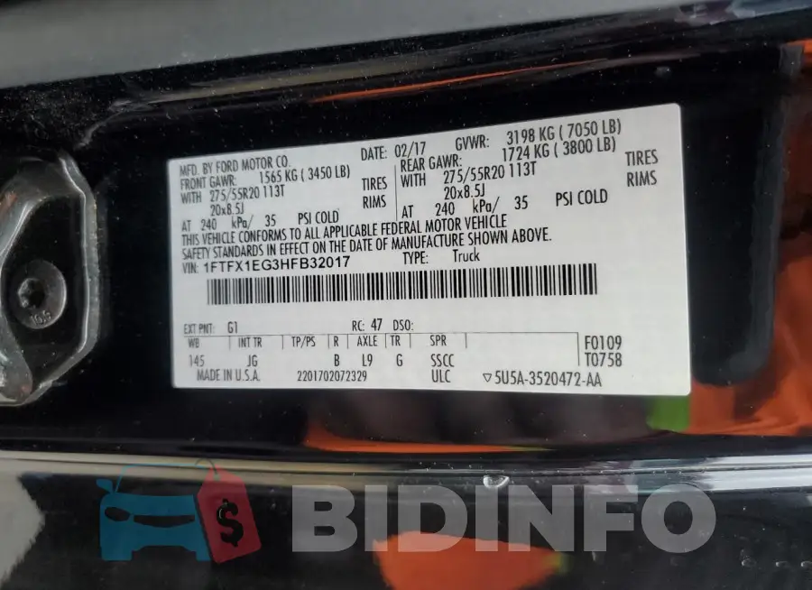 1FTFX1EG3HFB32017 Photo# 12