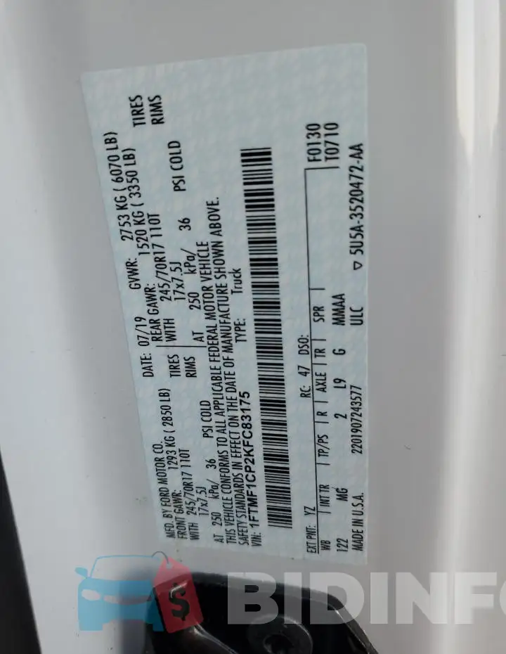 1FTMF1CP2KFC83175 Photo# 13