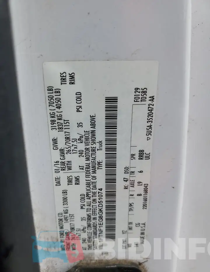 1FTNF1EG8GKD51074 Photo# 12