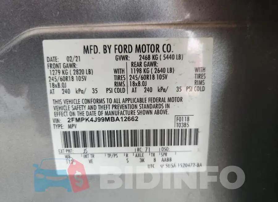 2FMPK4J99MBA12662 Photo# 13