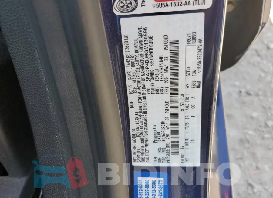 3FADP4BJ6GM130596 Photo# 12