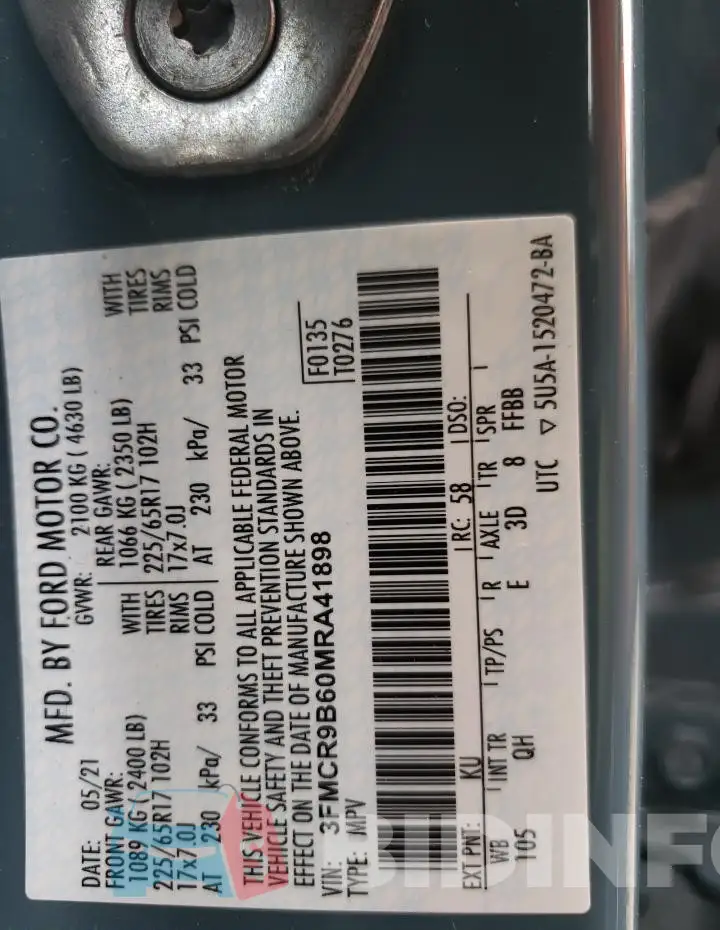 3FMCR9B60MRA41898 Photo# 13