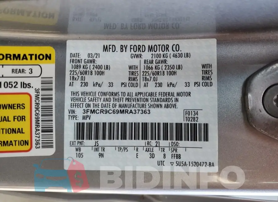 3FMCR9C69MRA37363 Photo# 14