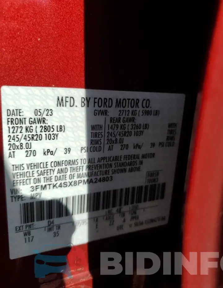 3FMTK4SX8PMA24803 Photo# 12