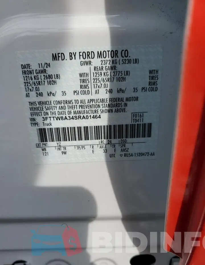 3FTTW8A34SRA01464 Photo# 12