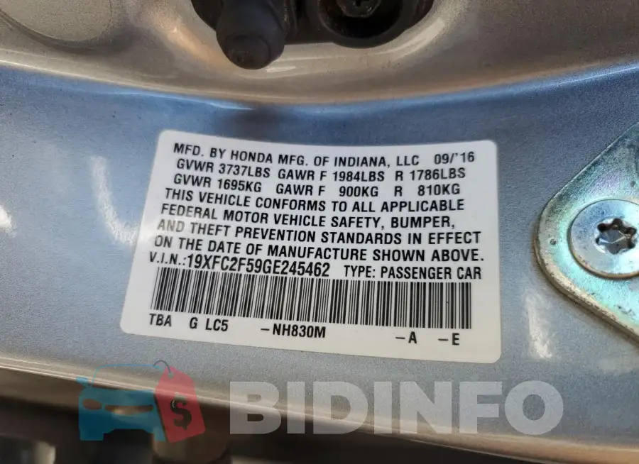 19XFC2F59GE245462 Photo# 12
