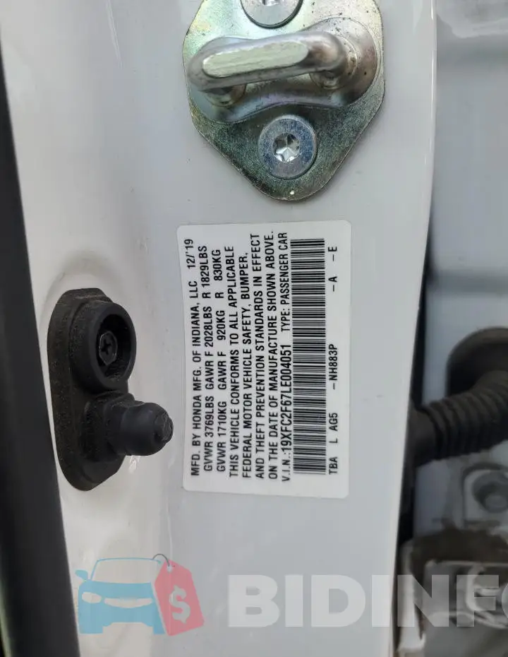 19XFC2F67LE004051 Photo# 13
