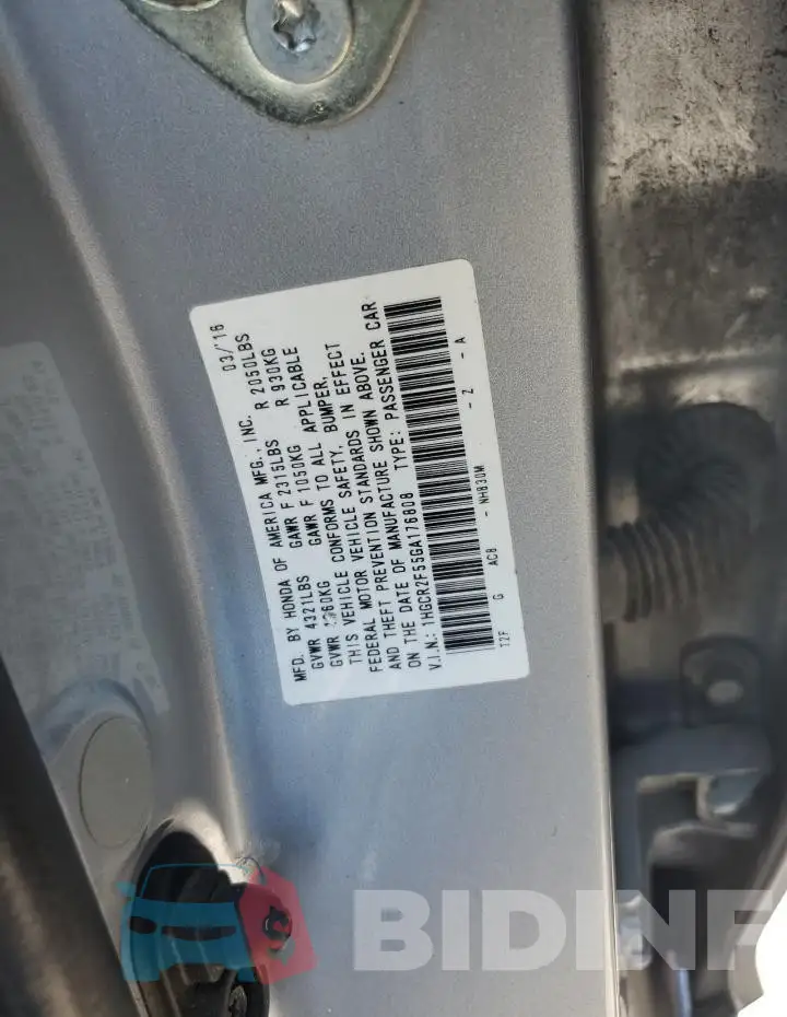 1HGCR2F55GA176808 Photo# 12