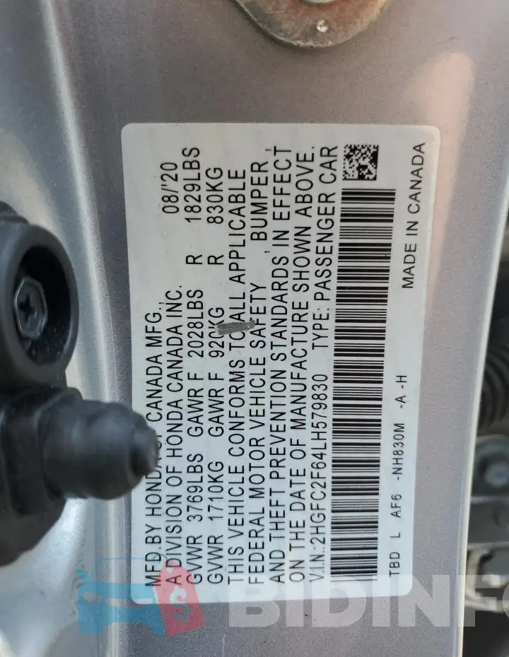2HGFC2F64LH579830 Photo# 12