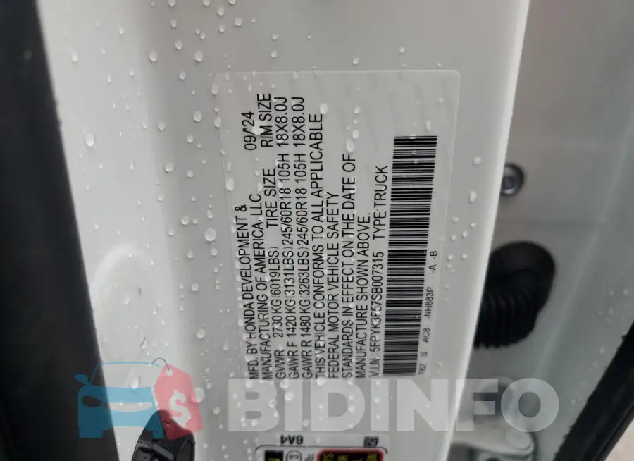 5FPYK3F57SB007315 Photo# 12