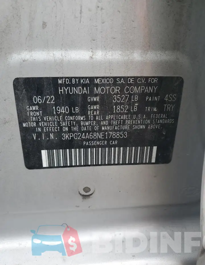 3KPC24A68NE178853 Photo# 12